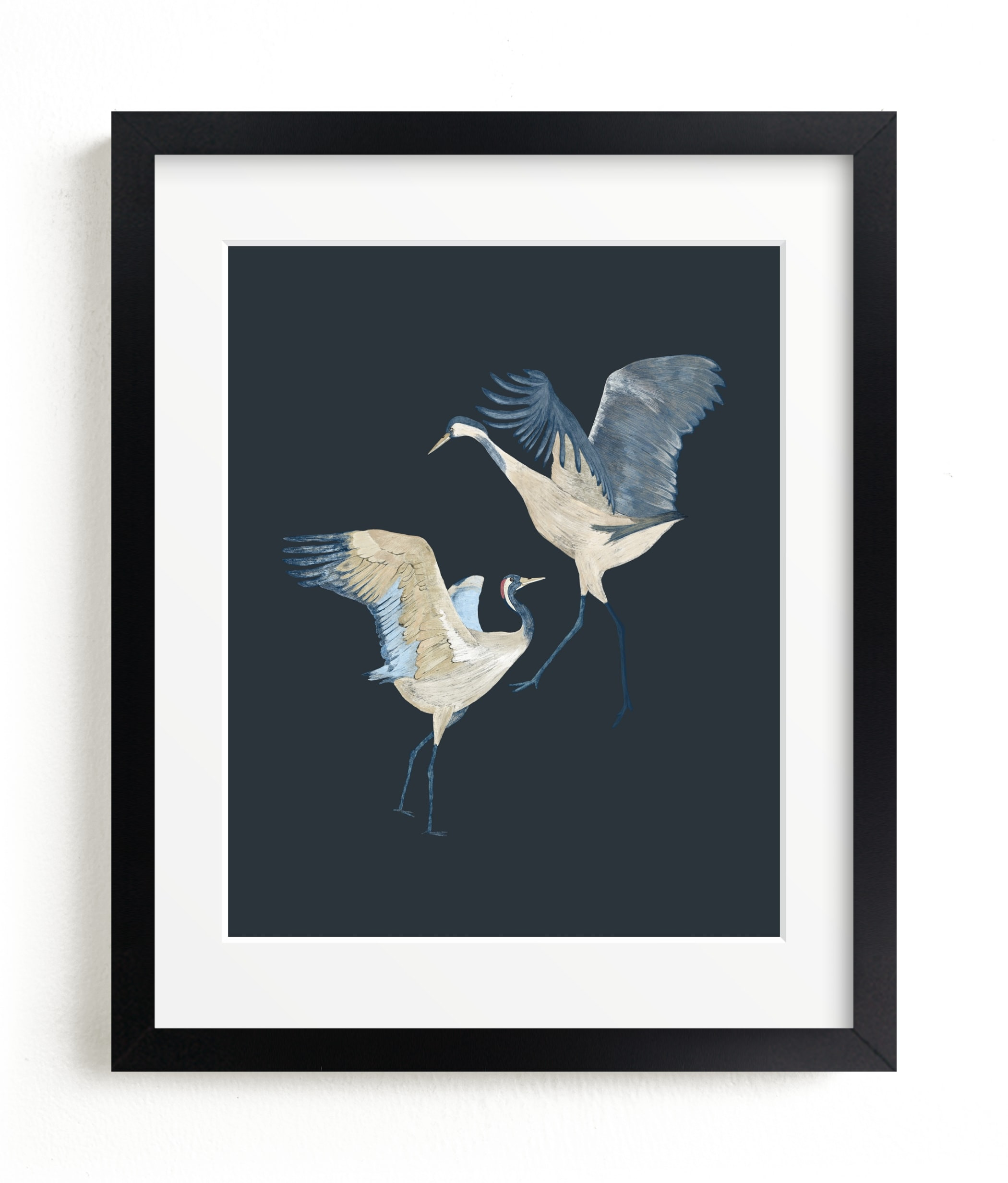"Crane dance" - Drawing Limited Edition Art Print by Nina Leth. | Minted