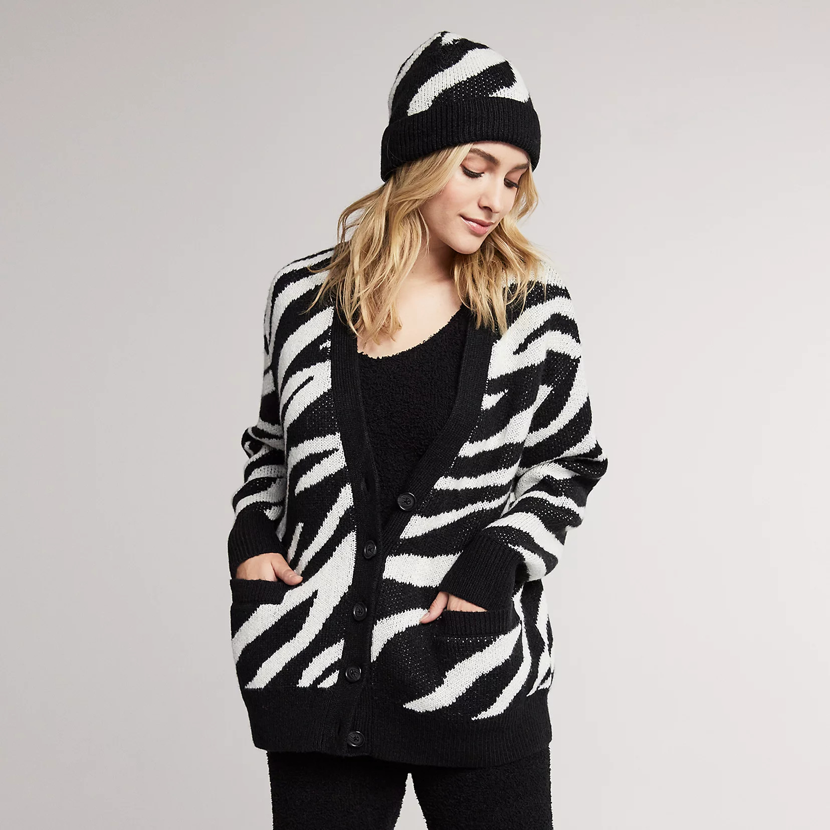 Women's Yummy Sweater Co. Zebra Cardigan | Kohl's