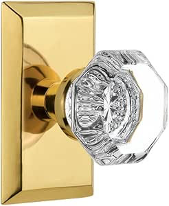 Nostalgic Warehouse Studio Plate with Waldorf Knob, Passage - 2.375", Polished Brass | Amazon (US)