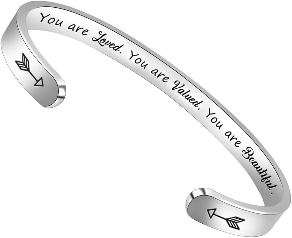 BTYSUN Bracelets for Women Inspirational Gifts for Women Girls Motivational Birthday Cuff Bangle ... | Amazon (US)