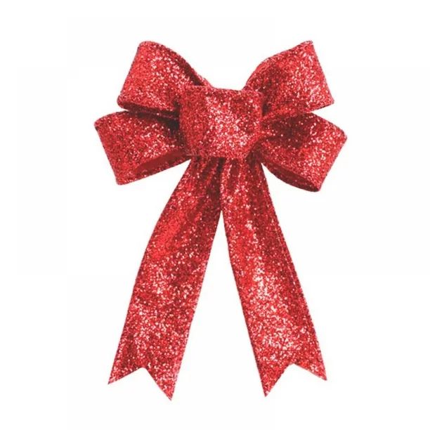 Christmas Red Bows 9" Christmas Wreath Bow Decor Ribbon Kitchen Wreaths Decor Xmas Tree Holiday D... | Walmart (US)