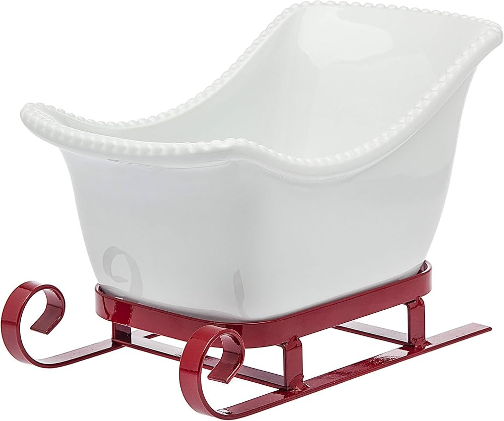 Godinger Silver Art Sleigh Salad Bowl, 10", White | Amazon (US)