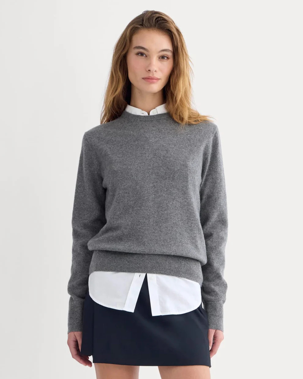 Cashmere Slim Crew Sweater | Heather Charcoal | Everlane