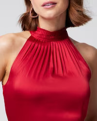 Halter Pleated Shell | White House Black Market