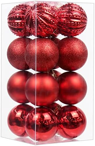 3.15" Big Christmas Ornaments Balls Shatterproof Red Christmas Ornaments 16 Pcs Red Ornaments for... | Amazon (US)