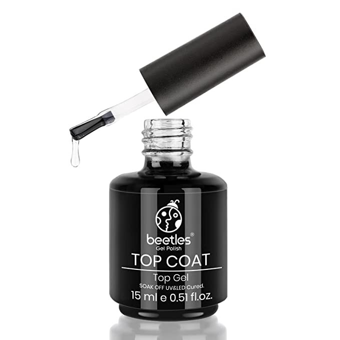 beetles Gel Polish Gel No Wipe Top Coat - Shine Finish and Long Lasting, Soak Off Nail Lamp Gel, ... | Amazon (US)