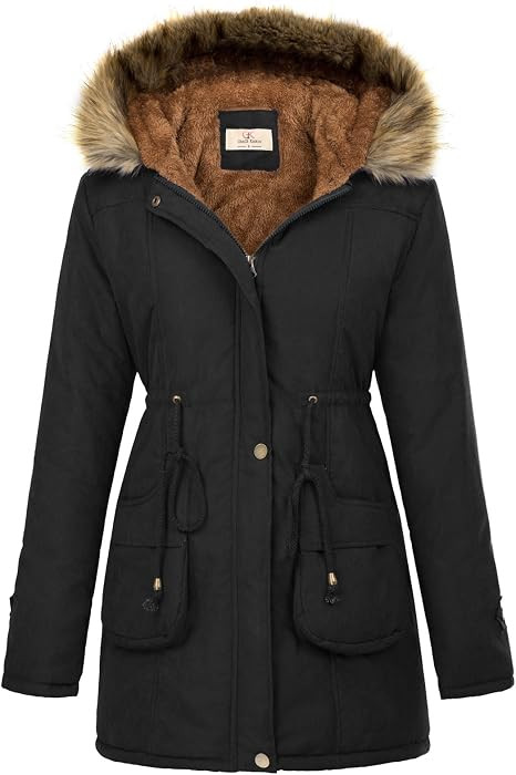 GRACE KARIN Women's Winter Coats Fleece Parkas Anoraks Hooded Military Jacket Coats | Amazon (US)