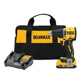 DEWALT ATOMIC 20-Volt Lithium-Ion Cordless Compact 1/2 in. Drill/Driver Kit with 2.0Ah Battery, C... | The Home Depot
