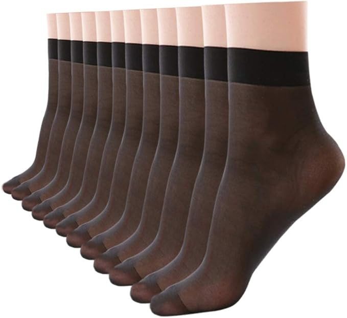 HA WA 12 Pairs Women's Ankle High Sheer Pop Nylon Socks, 20D Transparent Comfortable Silk sheer S... | Amazon (UK)