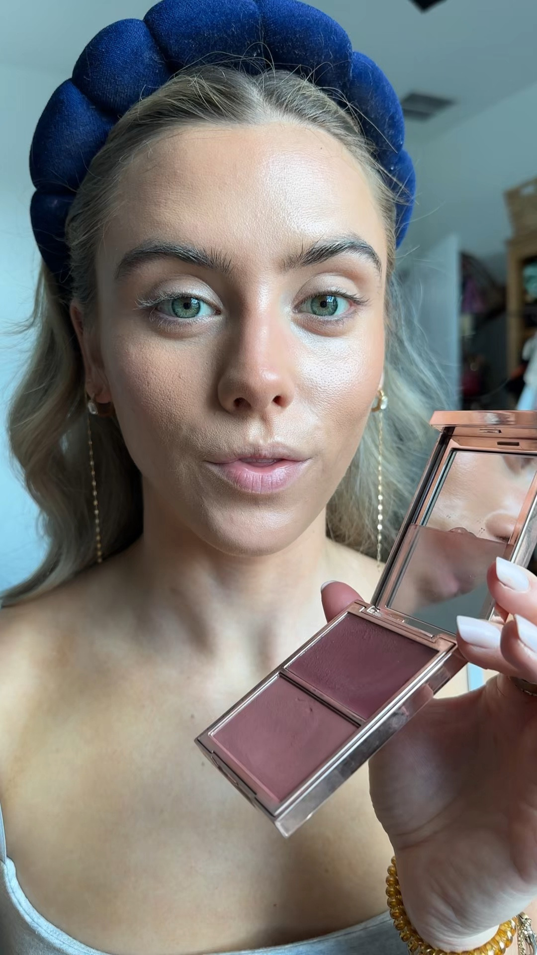 Patrick ta major headlines cream and powder blush duo shade she goes to the gym. What it is: A viral duo compact of powder and cream blush formulas to achieve long-wearing bold color that melts into skin for a beautiful, radiant glow. 

Finish: Radiant

Formulation: Cream, Pressed Powder

Highlighted Ingredients:

- Patented Biomimetic Pigments: Mirror the skin's ceramide structure, ensuring adhesion, true color, and the most natural finish.

- Micronized Pigments: Provide even, flawless payoff, a luminous finish, and extended wear.

- Creamy Emollient Base: Flawlessly blends into skin, provides a dewy finish, and locks in color for extended wear. @Sephora @kohls @patricktabeauty 

#LTKgrwm #LTKselfcare #LTKBeauty