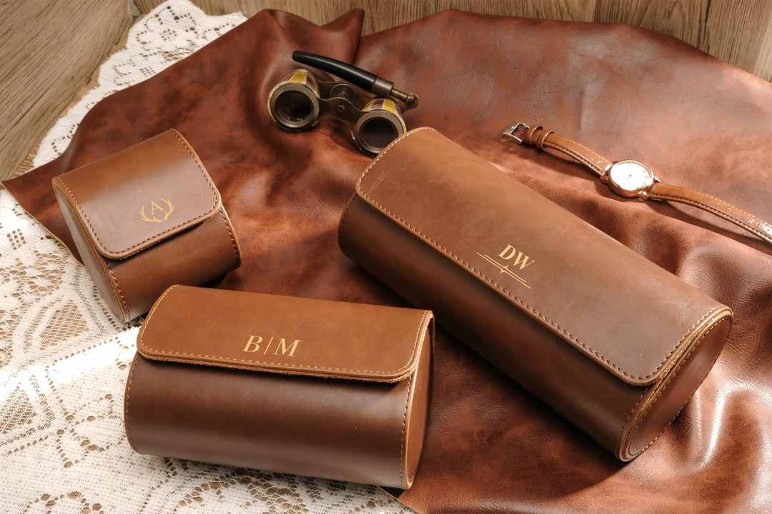 Personalized Leather Watch Case, Watch Roll for 3 Watches, Groom Gift, Christmas Gifts, Gift for ... | Etsy (US)