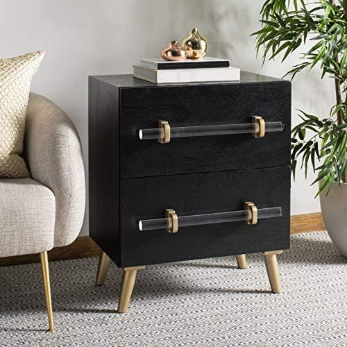 Safavieh Home Collection Sienne 2 Drawer Nightstand, Black | Amazon (US)