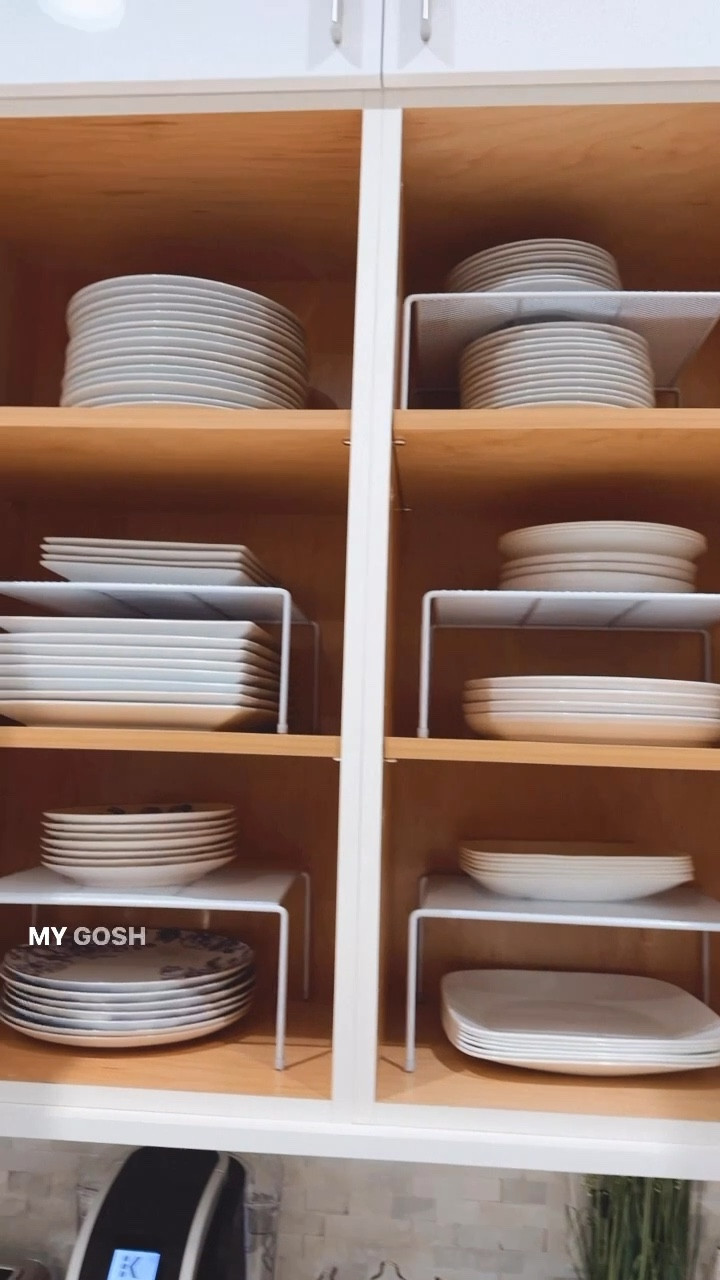 Amazon kitchen organizer 
Perfect to organize plates , bowls and mugs 
Such a life saver 

#LTKhome #LTKVideo #LTKover40
