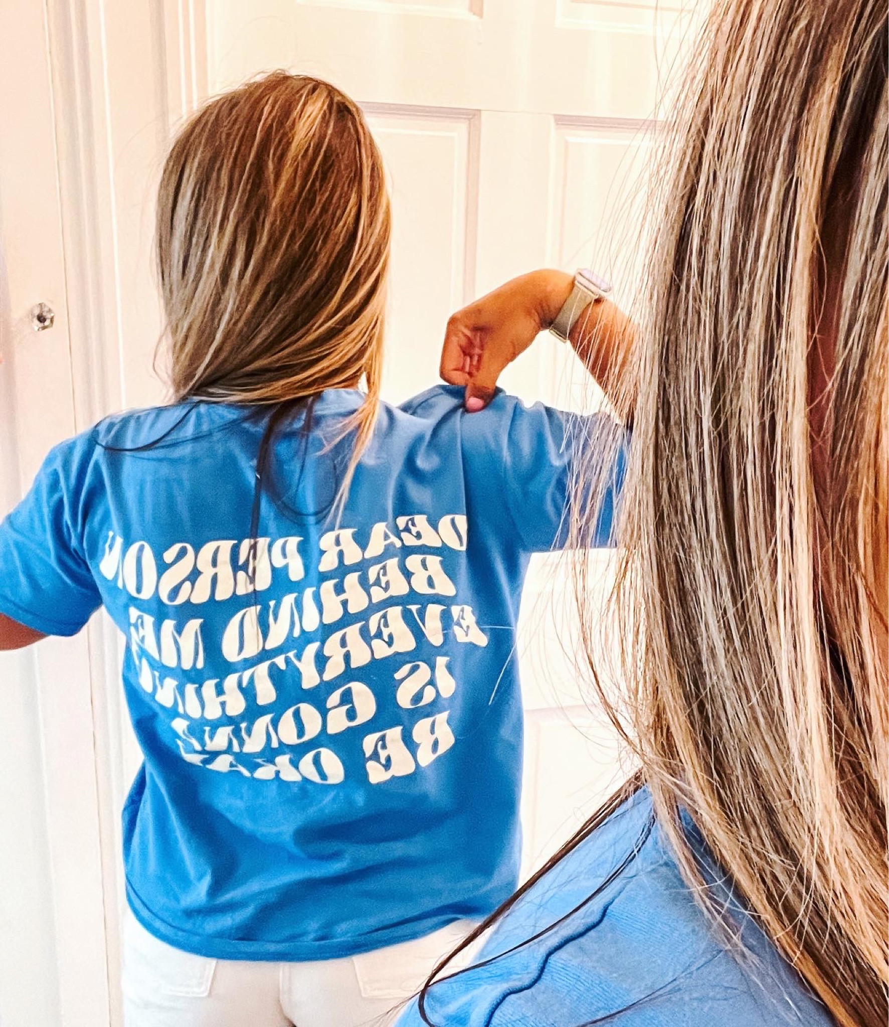 My daughter texted me a link for this t-shirt recently and asked if she could have it. Without hesitation I said- yep!😍 I’m wearing it today and I love it!
Not only is the color cute, but the message:
   Dear person 
   behind me 
   everything 
   is gonna 
   be okay ♡︎
There’s too many hurting in this world especially right now and we need to know we aren’t alone and that even though it may not feel okay right now, it will be. 🫶🏼
#mentalhealthawareness #mentalhealthawarenessmonth

#LTKsalealert #LTKstyletip #LTKunder50