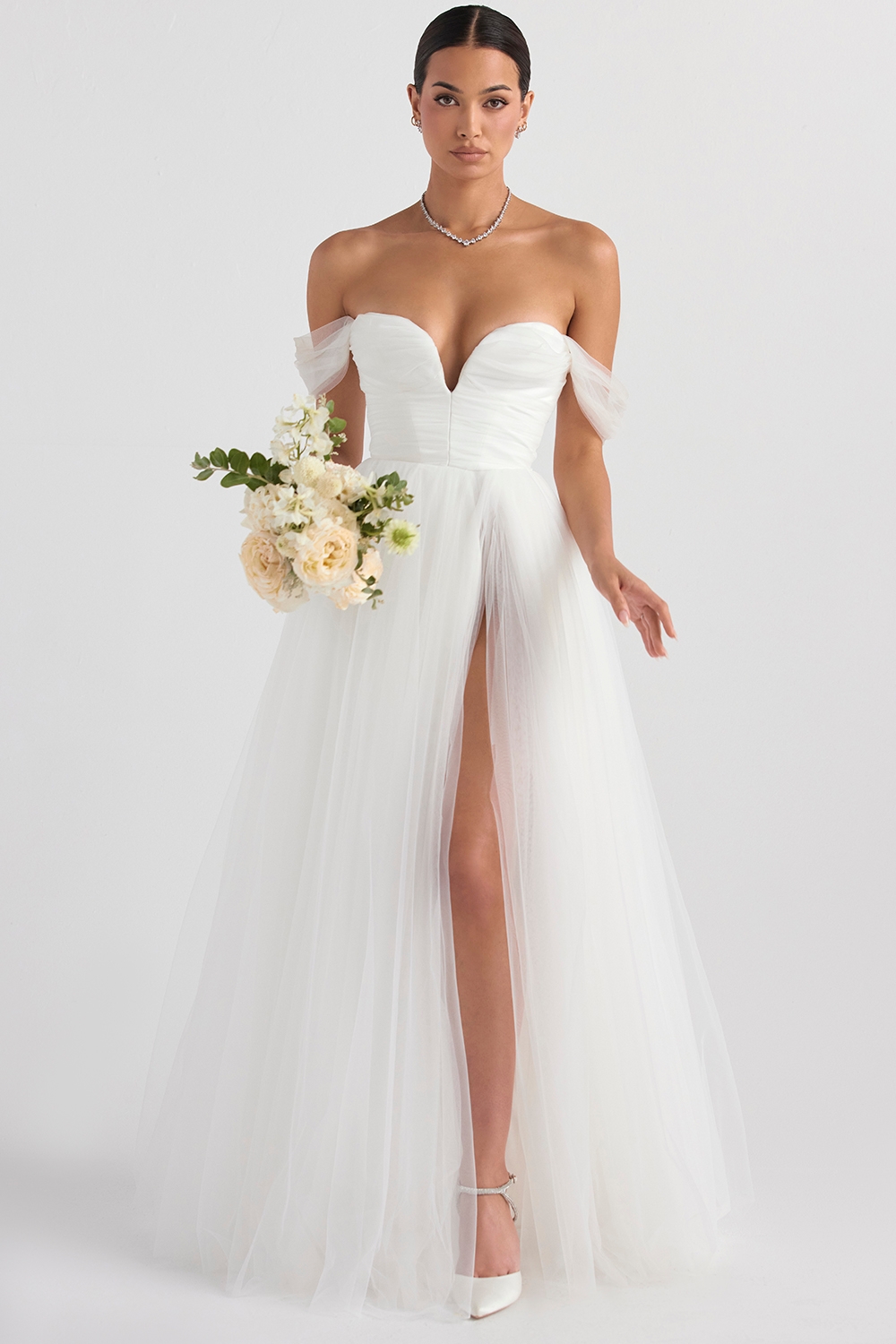 white tulle bridal gown | House of CB