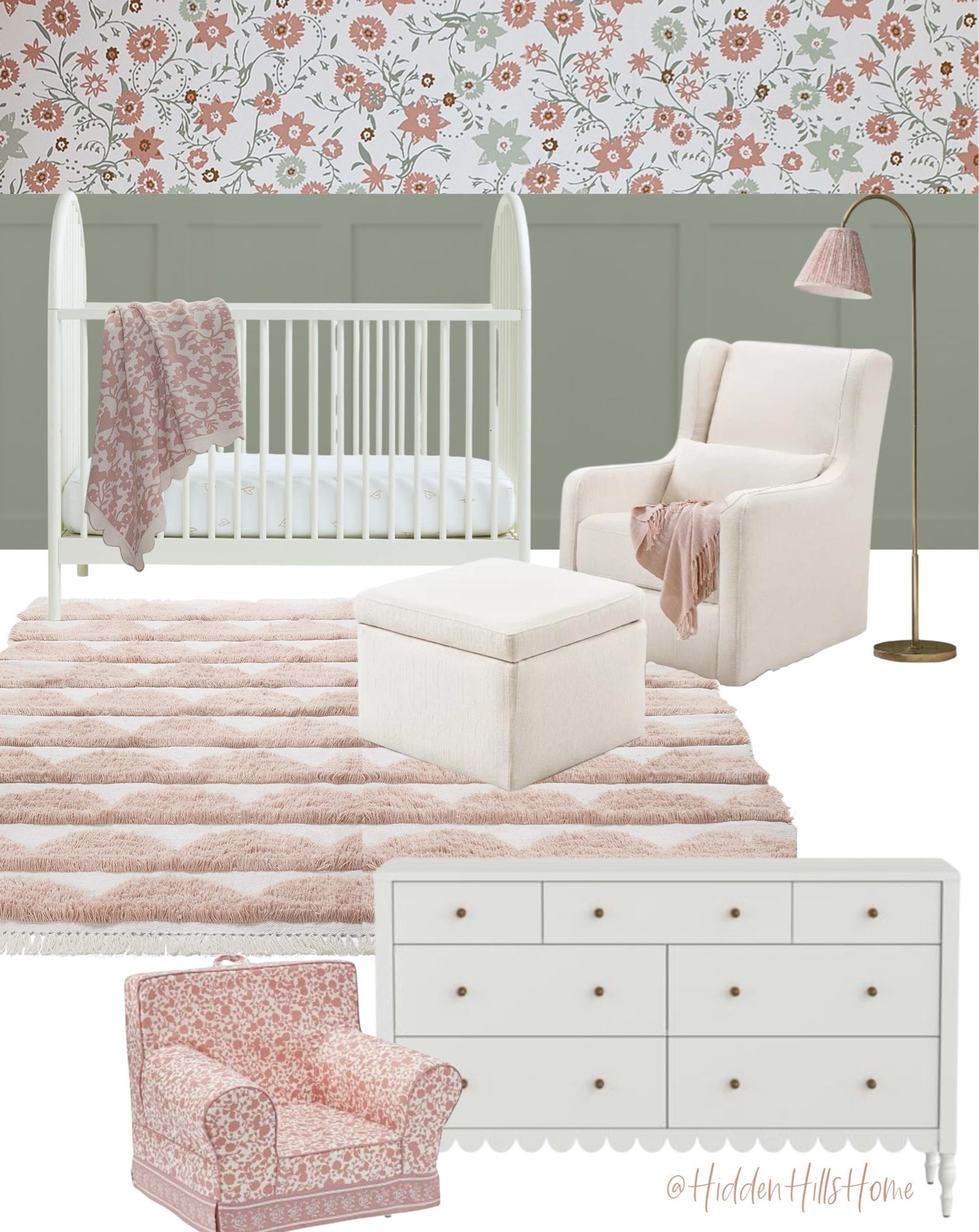 Nursery decor, nursery decor wall paper, nursery mood board, green and pink nursery #nursery

#LTKHome #LTKSaleAlert #LTKBaby