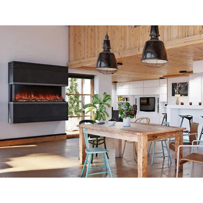 Flames Landscape Recessed Wall Mounted Electric Fireplace | Wayfair North America