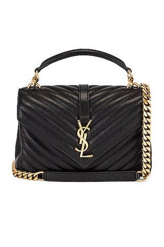 Saint Laurent Medium College Chain Bag in Noir | FWRD | FWRD 