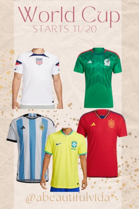 FIFA World Cup at Qatar starts 11/20!  Cheer your favorite team by wearing your jersey! // soccer // USA // Mexico // Brazil // Argentina // Spain 🙌

#LTKstyletip #LTKfamily #LTKbrasil