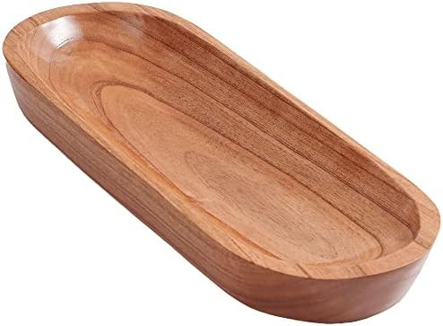 Large Natural Wooden Dough Bowls For Decor, Long Carved Oval Farmhouse Kitchen Counter Fruit Wood... | Amazon (US)