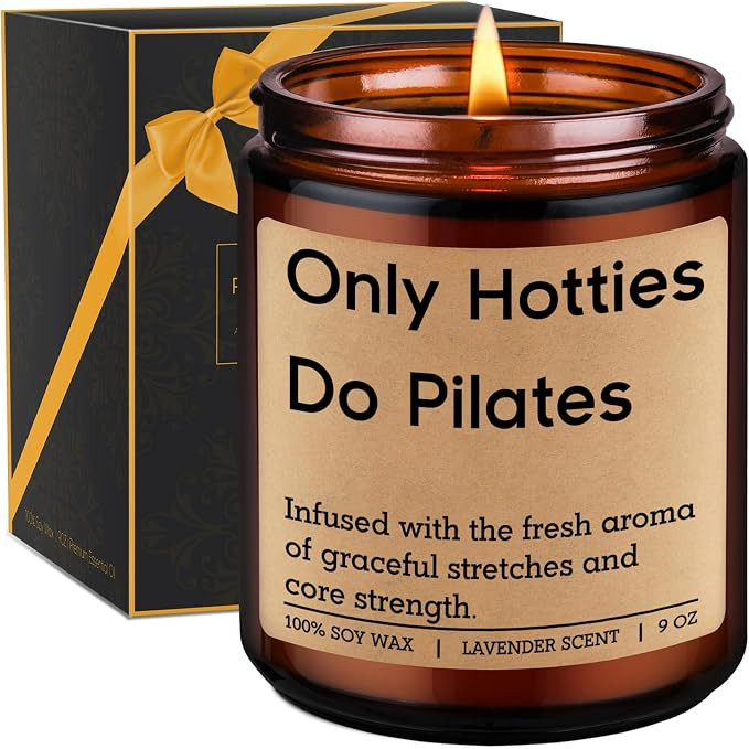 Scented Candle, Pilates Gifts for Women, Men - Gym, Workout, Fitness Gifts for Friend, Mom - Funn... | Amazon (US)