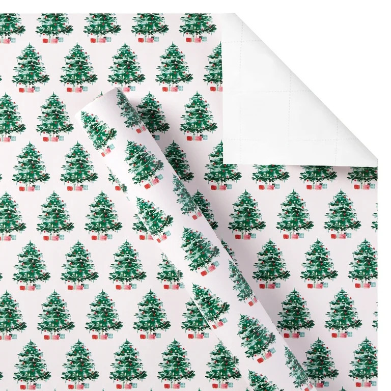 Multicolor Winter Blush Trees Christmas Gift Wrap, 120 sq ft, by Holiday Time | Walmart (US)