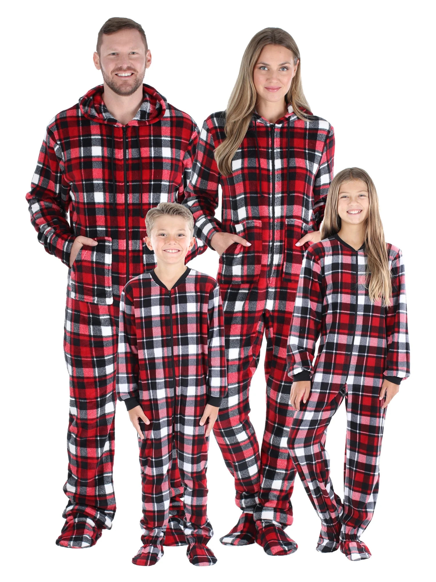 SleepytimePjs Christmas Family Matching Red Plaid Flannel Pajama Sets - Walmart.com | Walmart (US)
