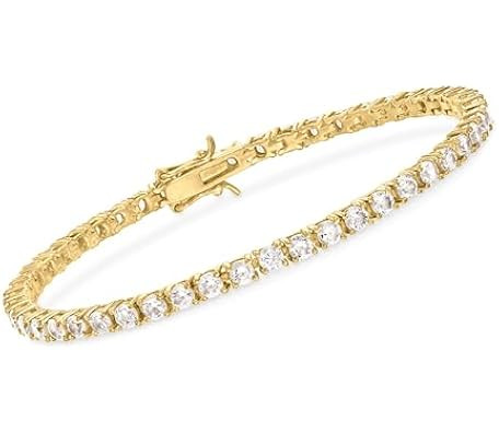 PAVOI 14K Gold Plated 3mm Cubic Zirconia Classic Tennis Bracelet | Gold Bracelets for Women | Siz... | Amazon (US)