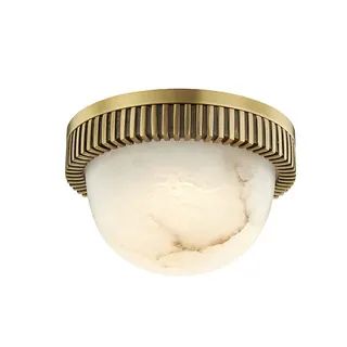 Hudson Valley Ainsley 1-light ADA Aged Brass LED Flush Mount | Bed Bath & Beyond