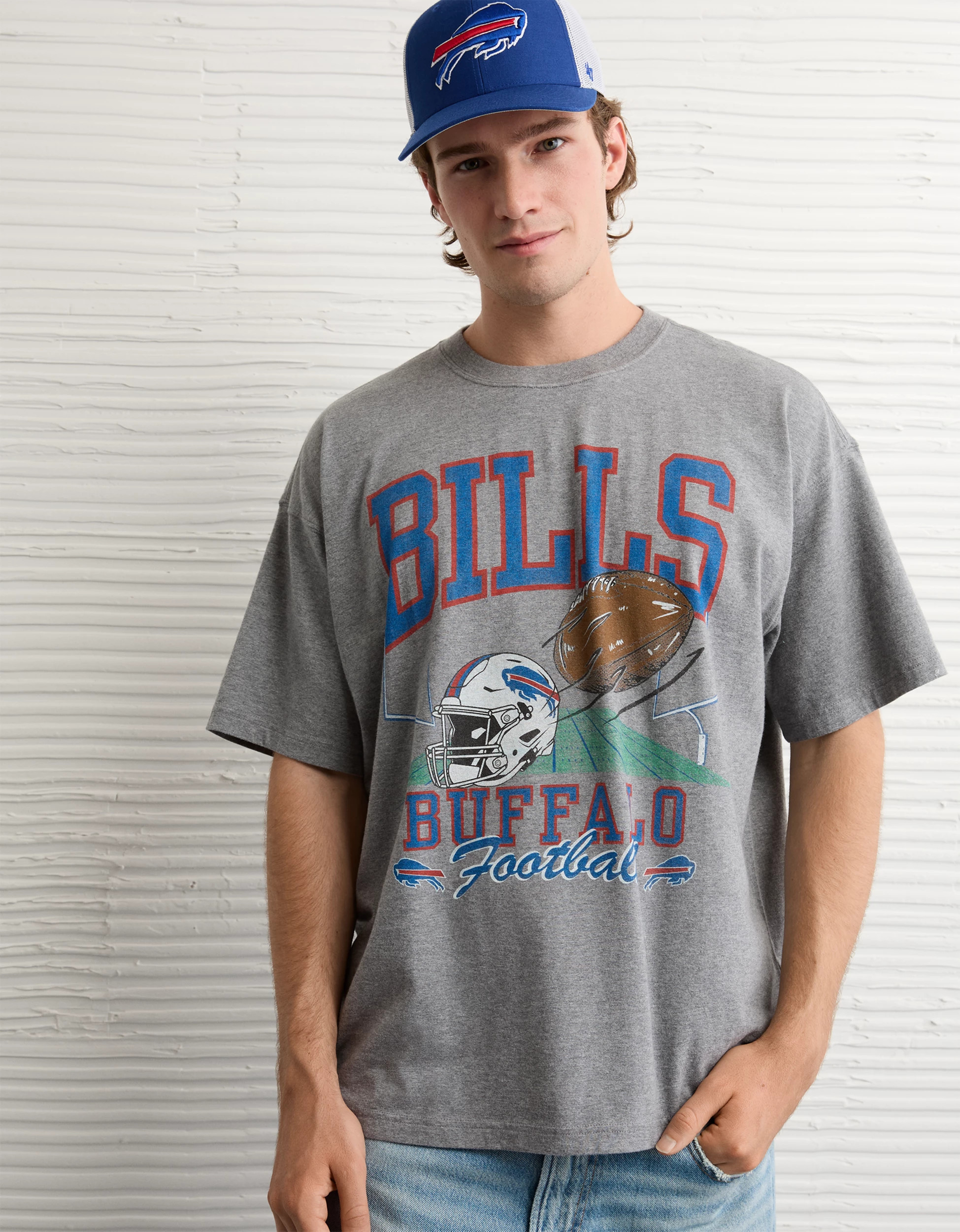 AE Boxy NFL Buffalo Bills Graphic T-Shirt | American Eagle Outfitters (US & CA)