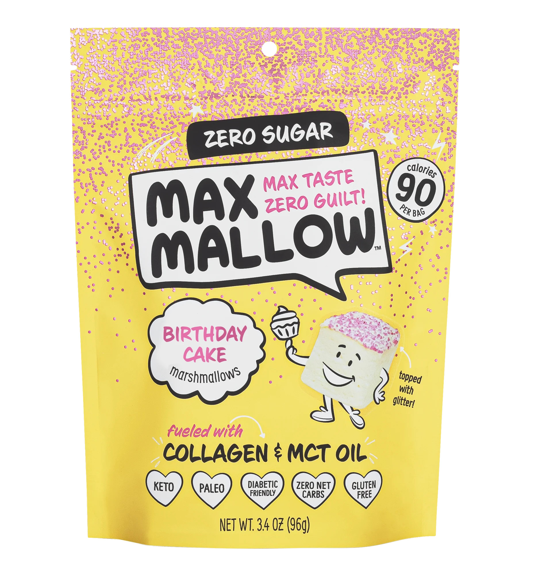 Know Brainer Max Mallow Birthday w Fun Glitter -Guilt-Free & Zero Sugar Marshmallows | Walmart (US)
