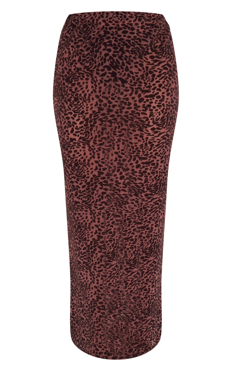 Chocolate Sheer Devore Maxi Skirt | PrettyLittleThing US