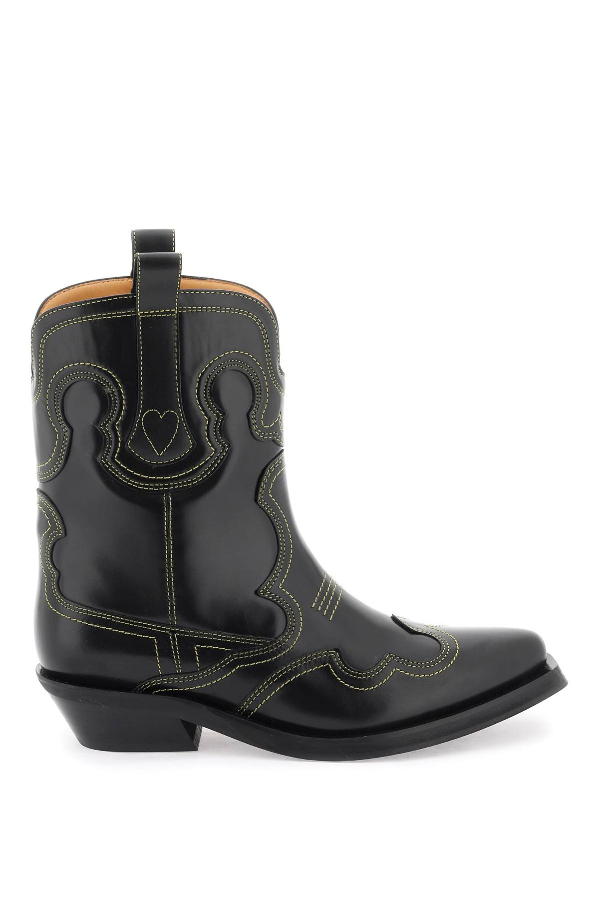 Ganni Embroidered Western Ankle Boots | Italist.com US