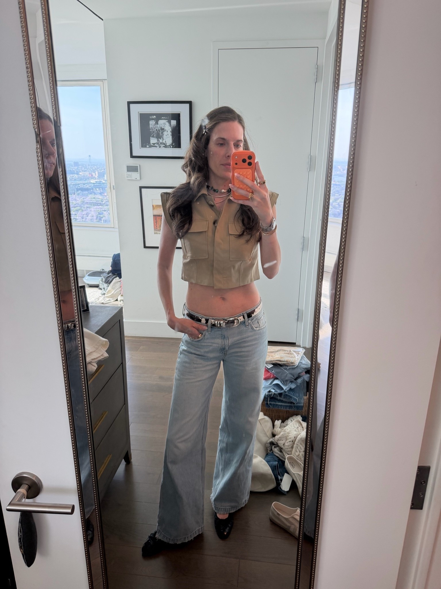 My absolute obsession these days is a cropped military style jacket with a low rise Jean

#LTKxMadewell #LTKootd #LTKTall