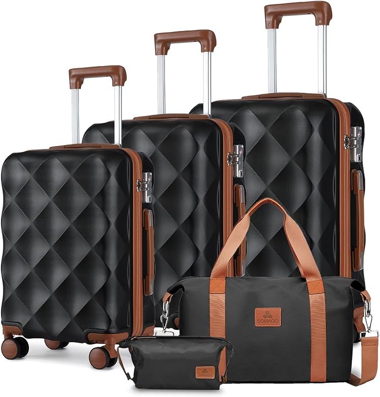 Somago- Hardshell Lightweight ABS Travel Luggage 20’’+24’’+28’’ Sets Suitcase with TSA Lock& 8 silen | Amazon (US)