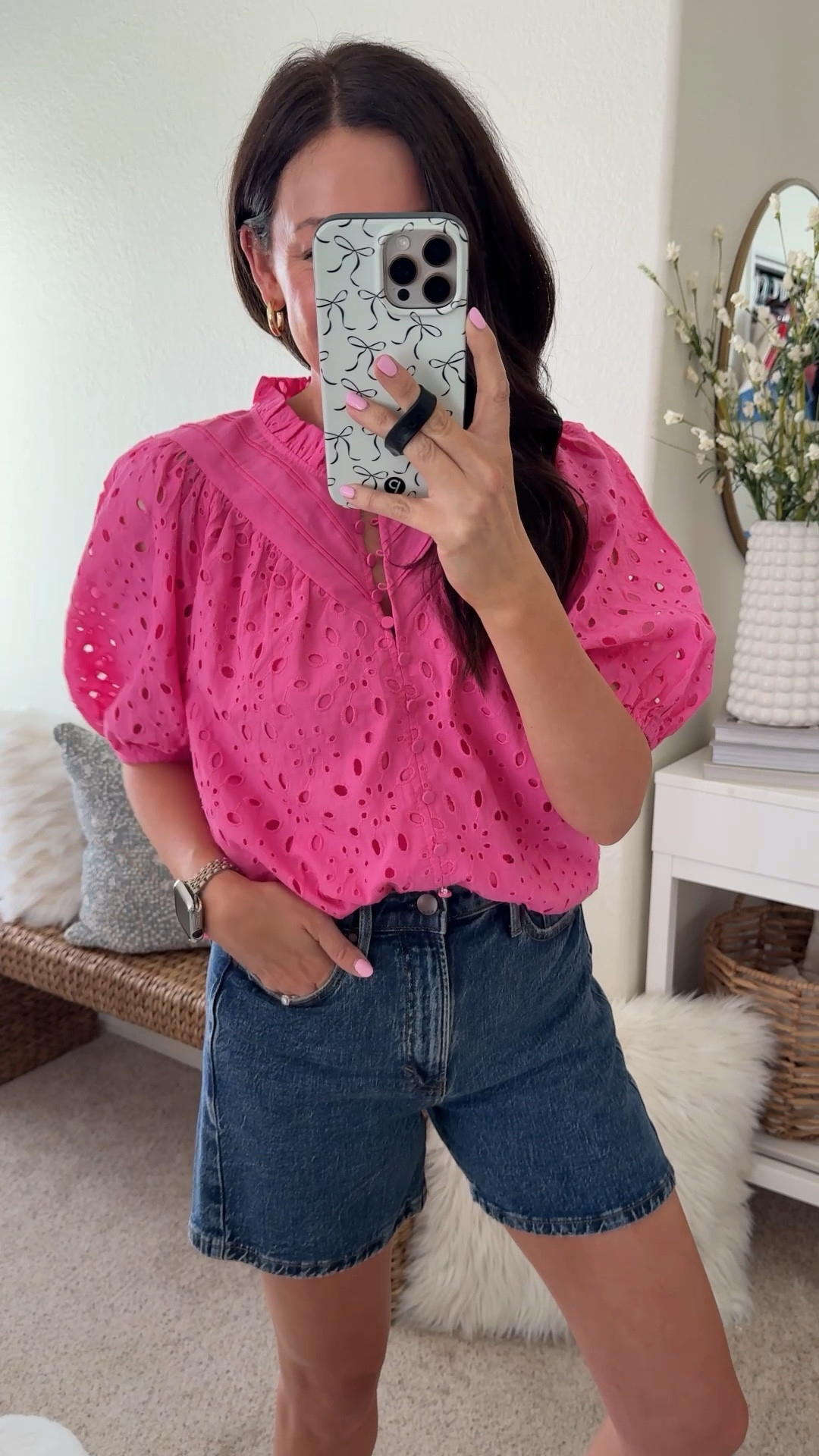 Amazon blouse on sale & so perfect for spring 💕 color: rose red. Wearing a medium, definitely could have done a small! Between sizes go down! 

#LTKSaleAlert #LTKSeasonal