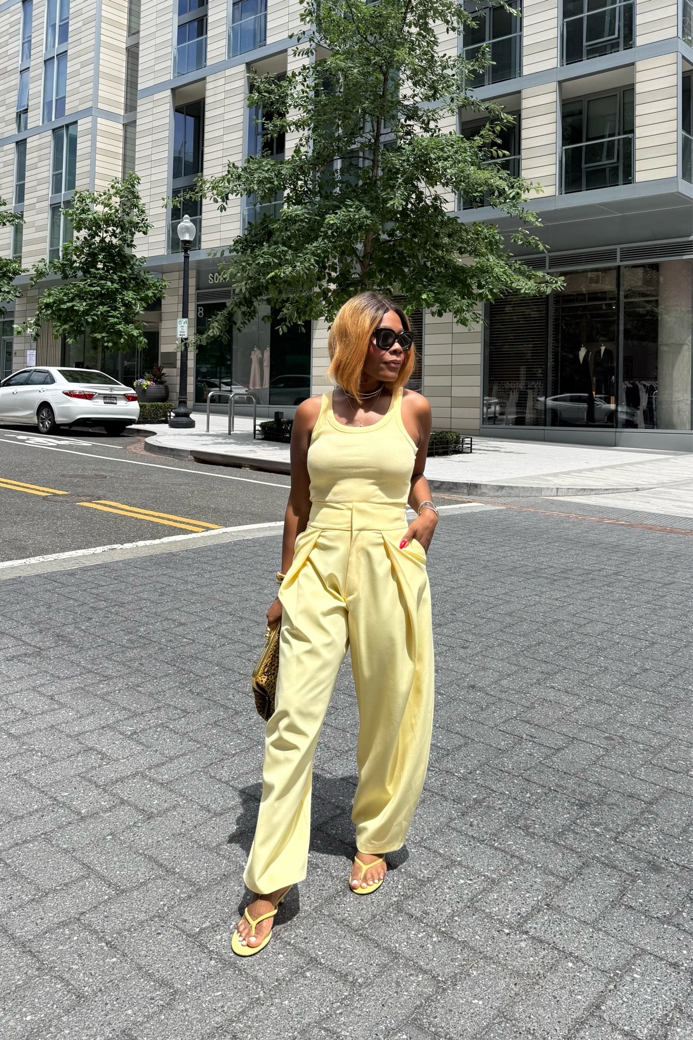 Monochrome summer outfit with butter yellow 😎 perfect for a sunny day date . It’s brunch or dinner approved :)

#LTKootd #LTKSeasonal #LTKMidsize