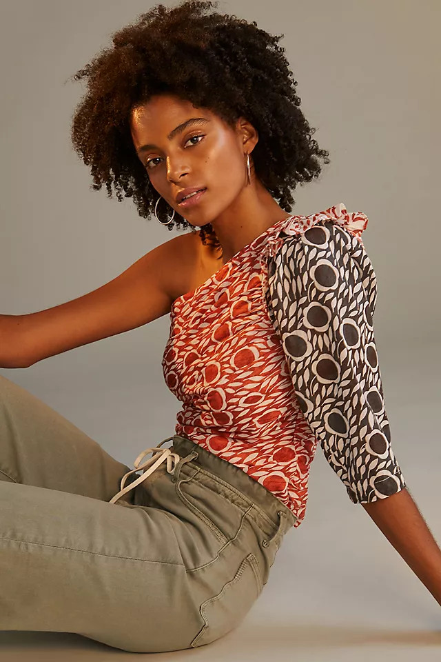 Cecilia Pettersson Printed One-Shoulder Blouse | Anthropologie (US)