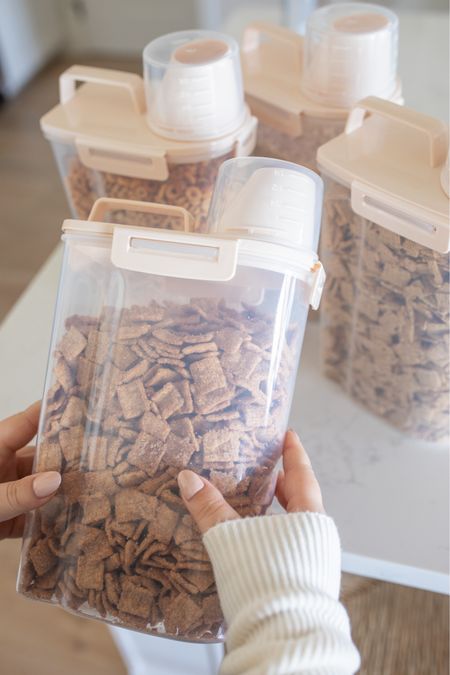 These dispensers are great for cereals & dry pantry goods! Each one includes a built-in measuring cup too. 

Amazon finds, Amazon home, pantry essentials, pantry, kitchen organization, cereal dispenser 

#LTKHome #LTKFindsUnder100 #LTKFindsUnder50