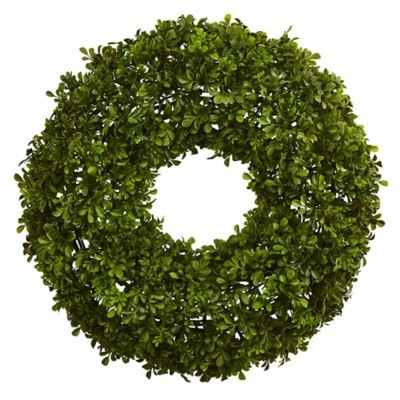 22" Boxwood Wreath", Green | Ashley