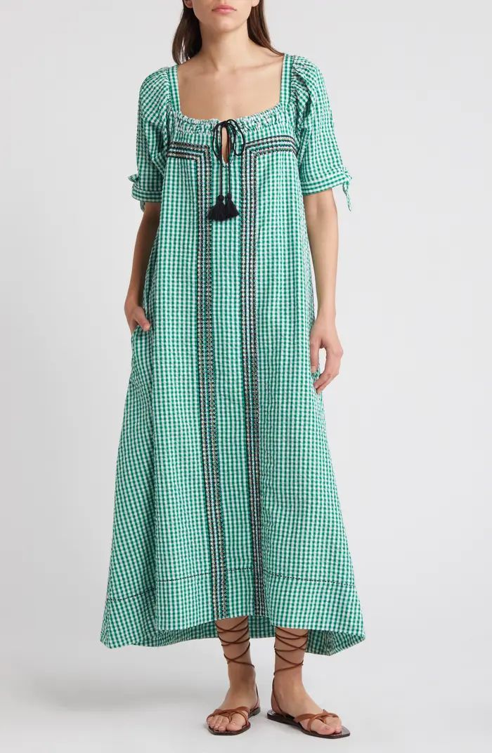 Free People Cass Gingham Cotton Seersucker Maxi Dress | Nordstrom | Nordstrom