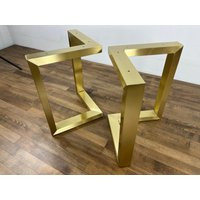 Brass Dining Table Legs, 28"" H X 20"" W Bracket Legs, Customizable Height 25"" To 30"" Set(2 | Etsy (US)