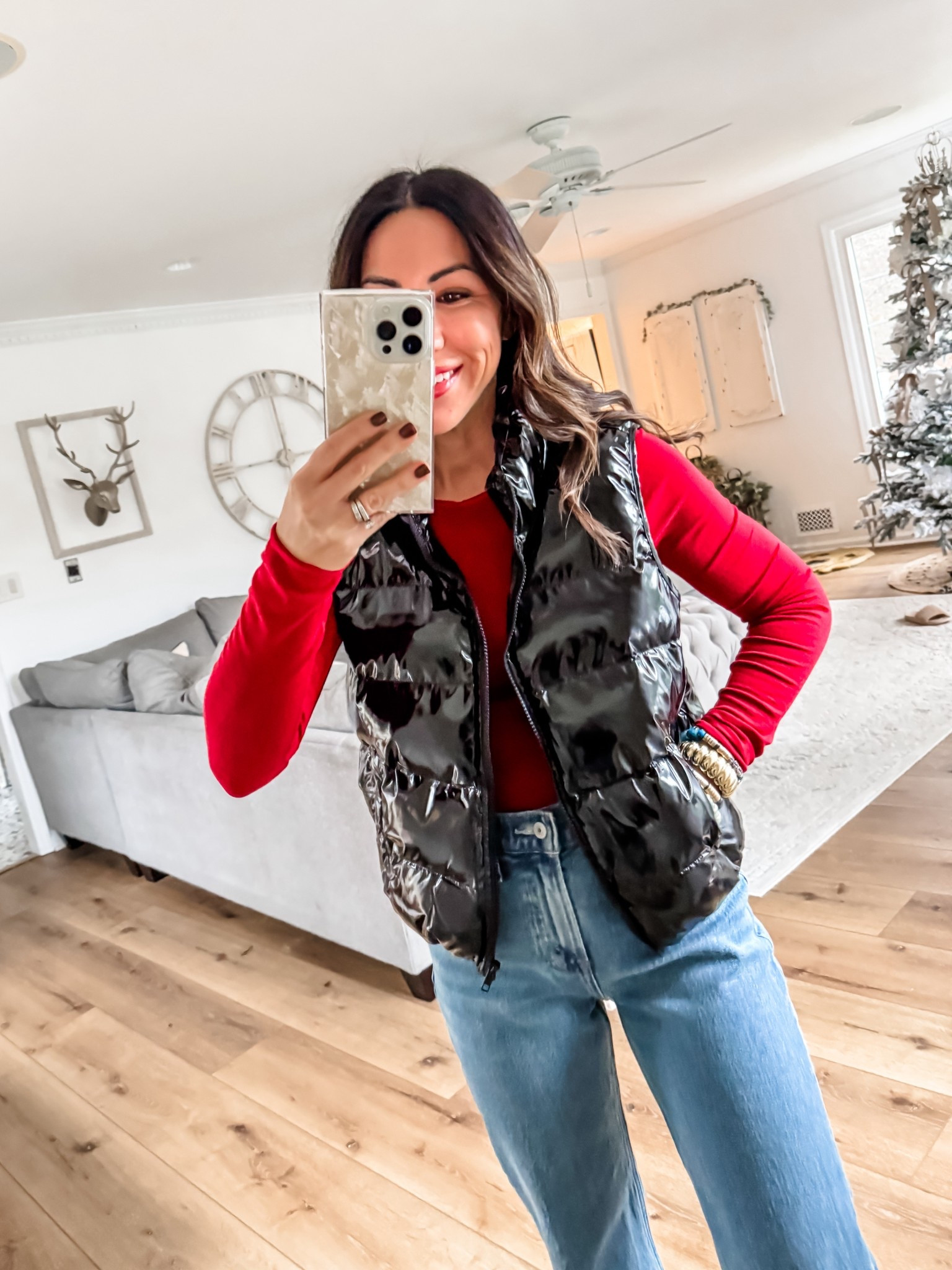 Code Tammy10 at Studio 4. Small black, puffer vest, small red top.

#LTKFindsUnder100 #LTKHoliday #LTKOver40