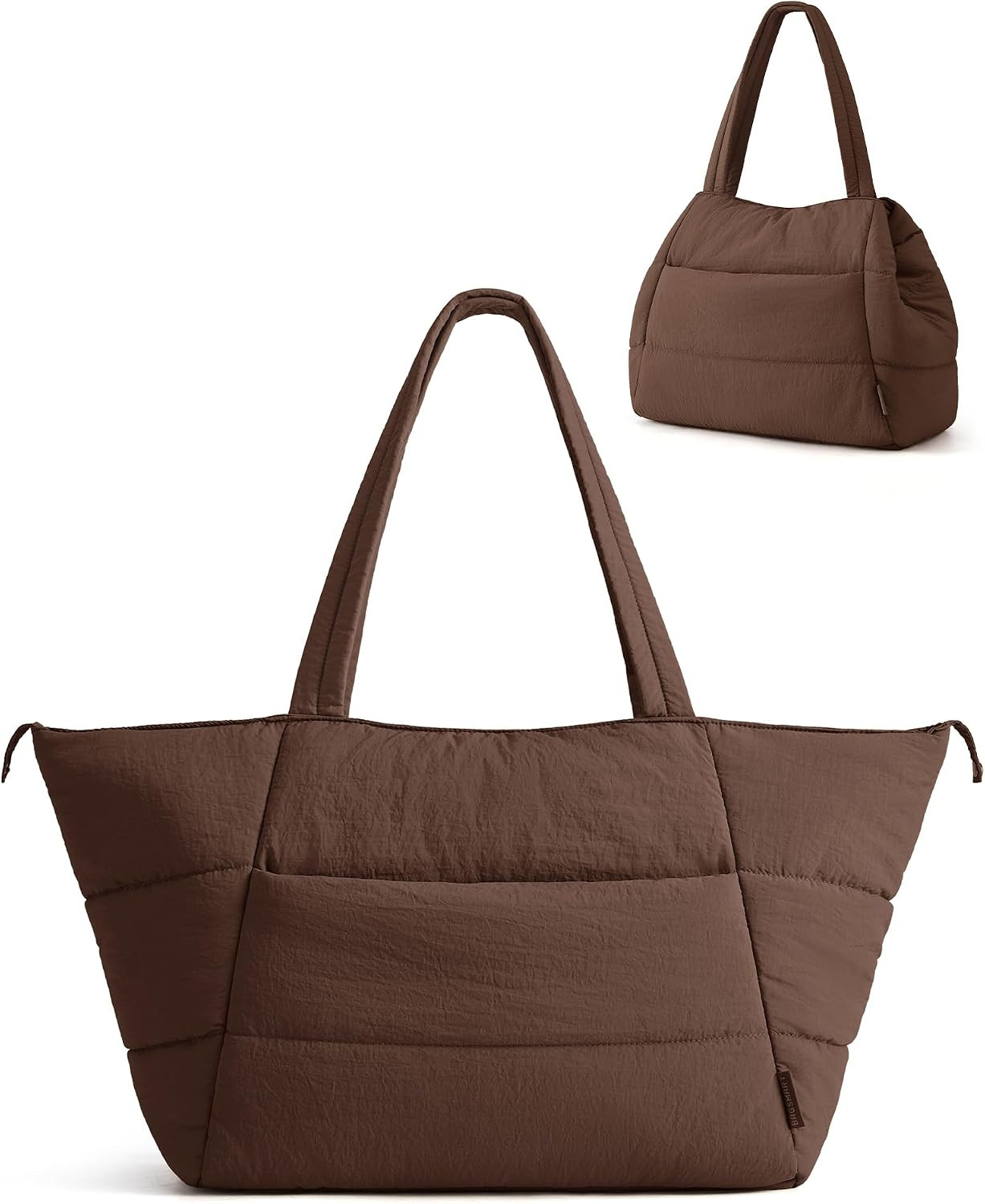 BAGSMART 2-in-1 Tote Bag for Women, Puffy Trapezoid Work Travel Handbag | Amazon (US)