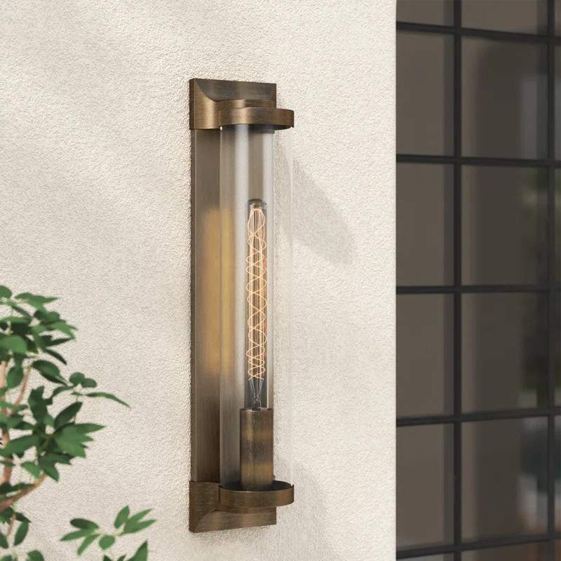 Jill Single Light Cylinder Outdoor Aluminum Wall Light | Joss & Main