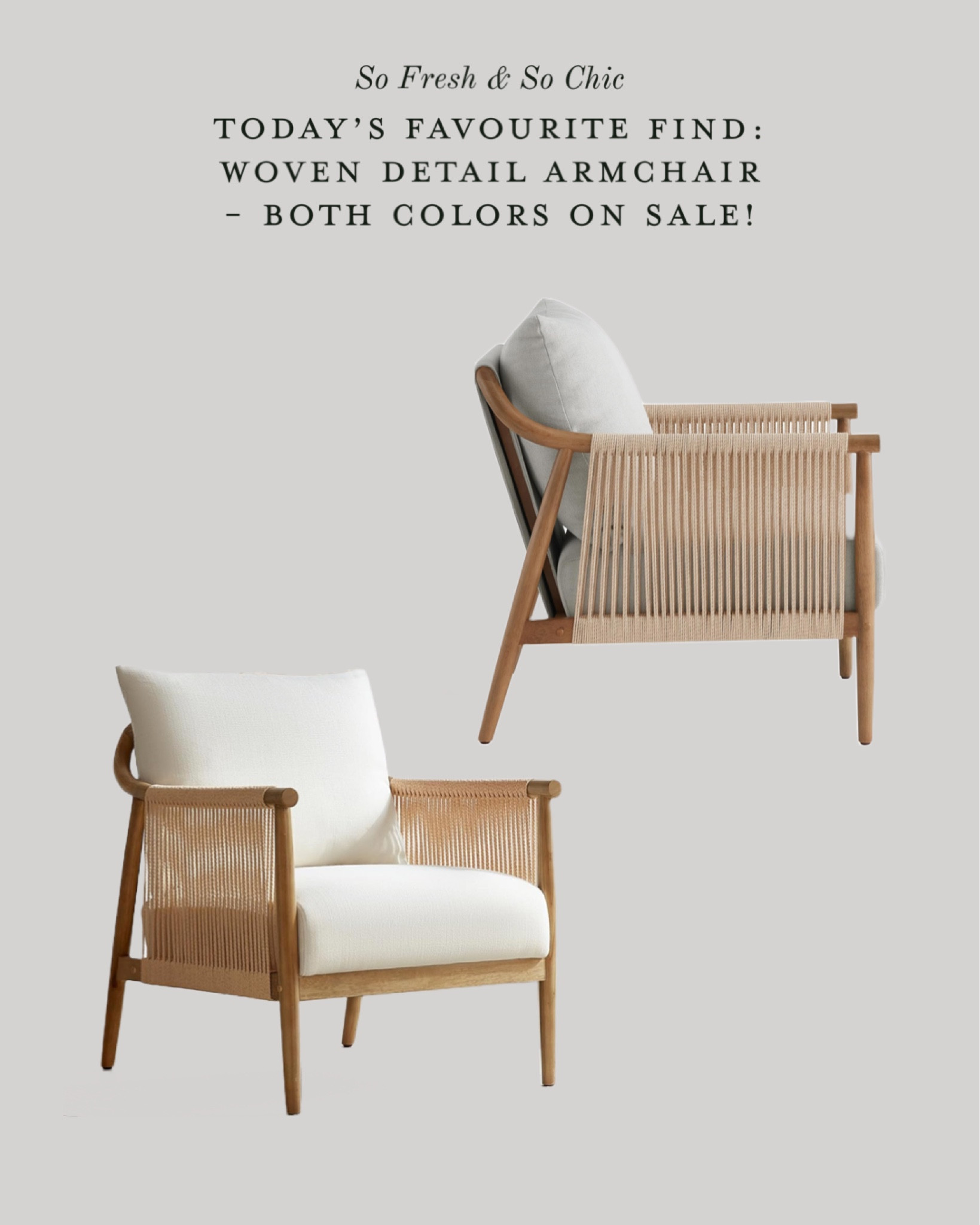 Today’s favorite find! This beautiful armchair is on sale under $300 in both white and light grey! 
-
Amazon home furniture - affordable armchair - woven arm chair - wood armchair - minimalist furniture - Scandinavian style - living room armchair - bedroom
Armchair - light wood arm chair 

#LTKSaleAlert #LTKHome