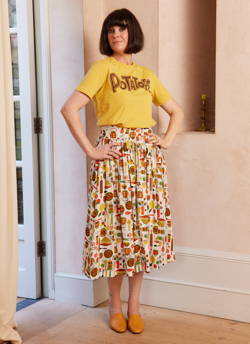 Dawn O’Porter X Joanie - Mimosa Kitchen Utensils Print Skirt | Joanie
