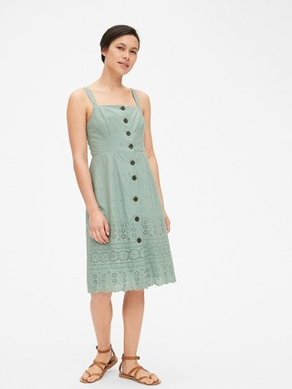 Eyelet Embroidered Apron Dress | Gap US
