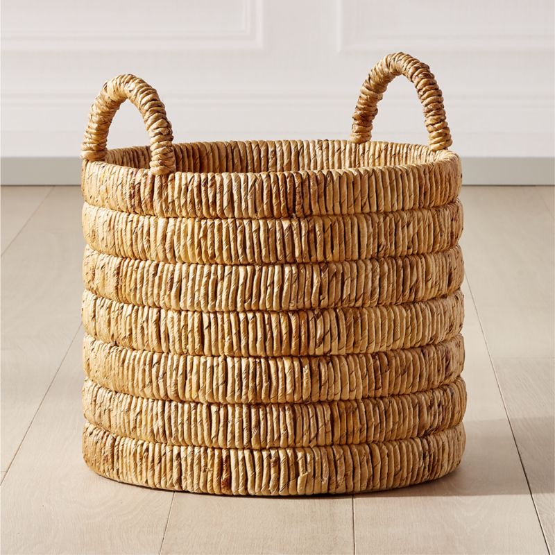 Milos Modern Handwoven Decorative Storage Basket Large + Reviews | CB2 | CB2
