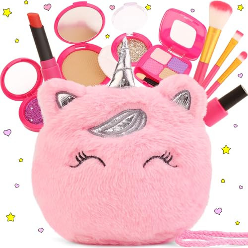 Pretend Makeup Kit for Toddlers Girls Toys Age 3 4 5 6 7 8 Years Old Gifts, Fake Play Makeup Set for Kids Toy 3-5 4-6, Unicorn Princess Little Girl Purse with Make up | Amazon (US)